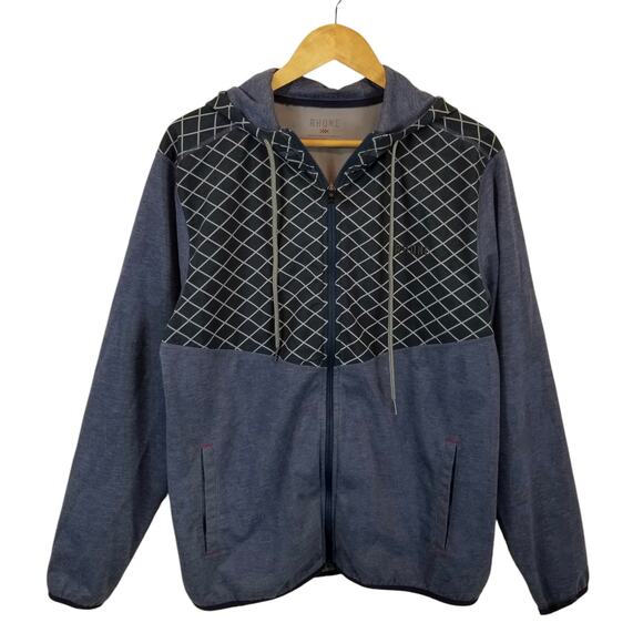RHONE Other - Rhone Men's Hooded Full Front Zip Lightweight Jacket Blue Size Large